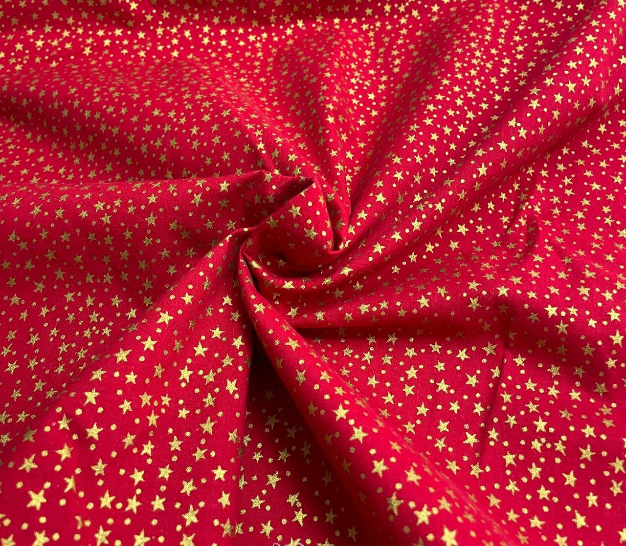 Puro Cotone Stelline Glitterate Rosso