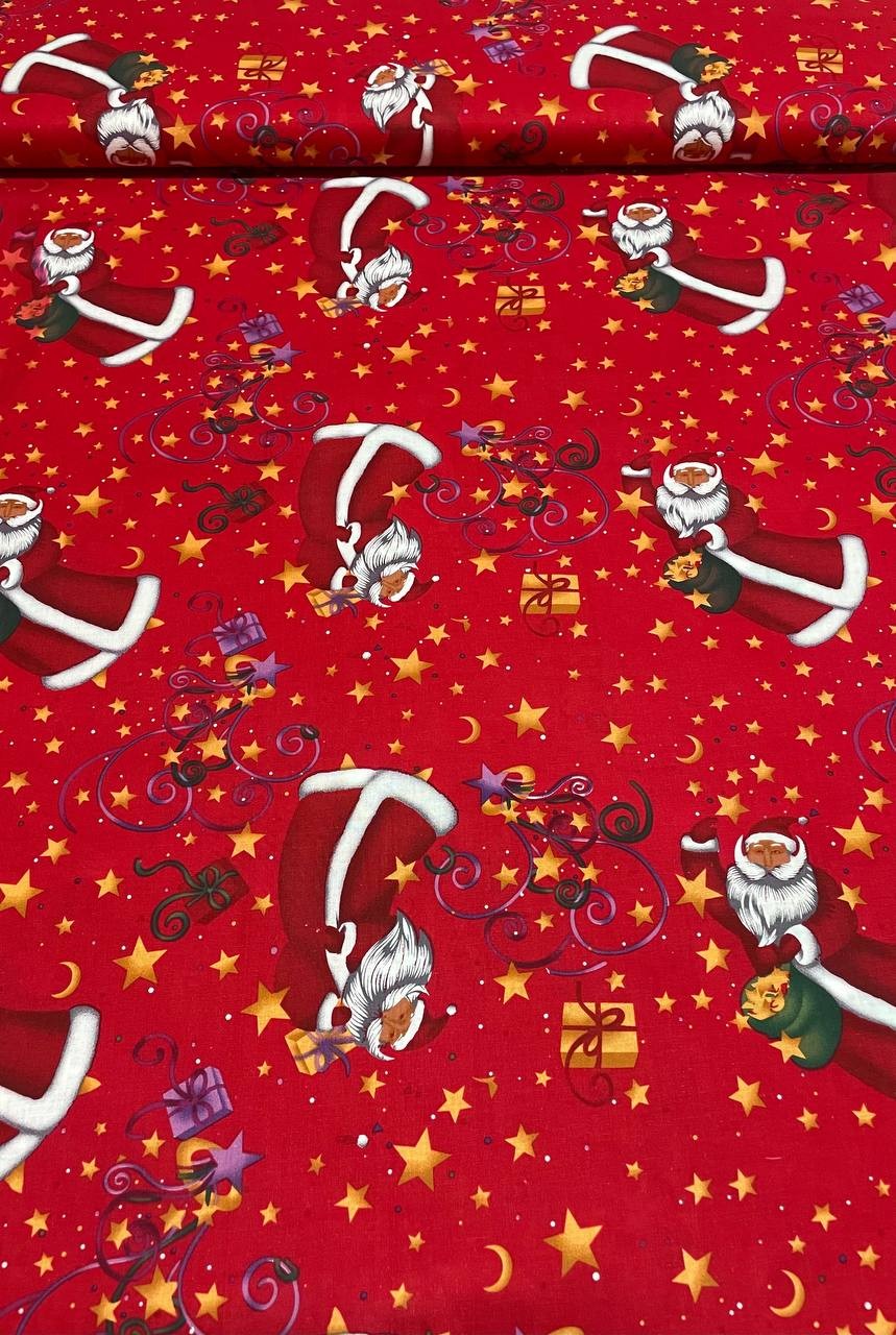 Puro Cotone Stelle Babbo Natale