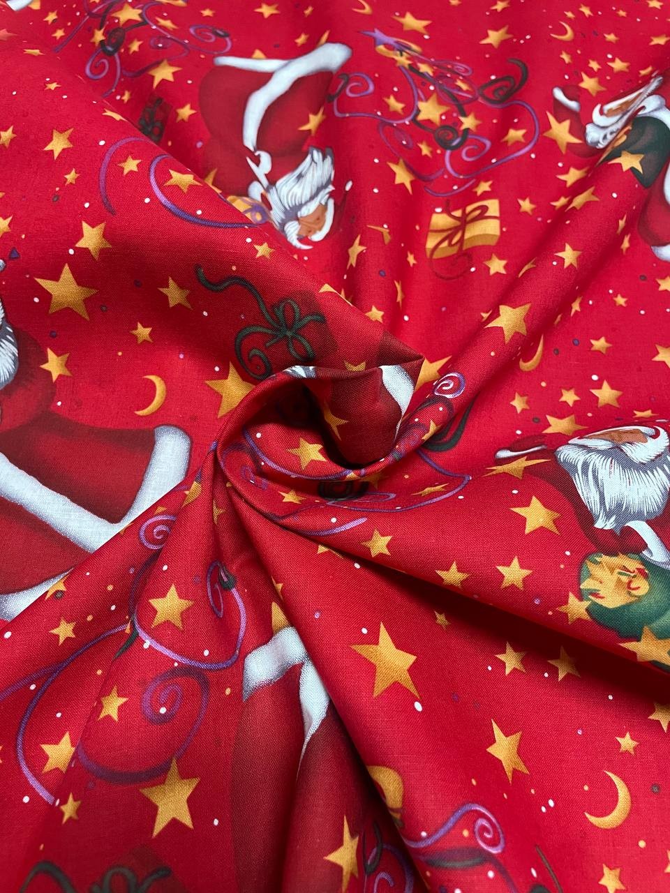 Puro Cotone Stelle Babbo Natale