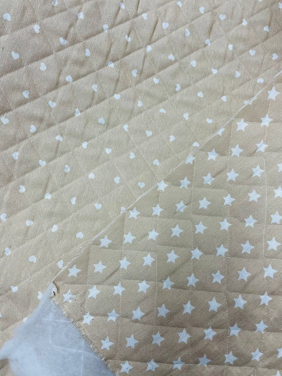 Trapuntino Trapuntato Beige Cuoricini Stelle Doubleface 250X150