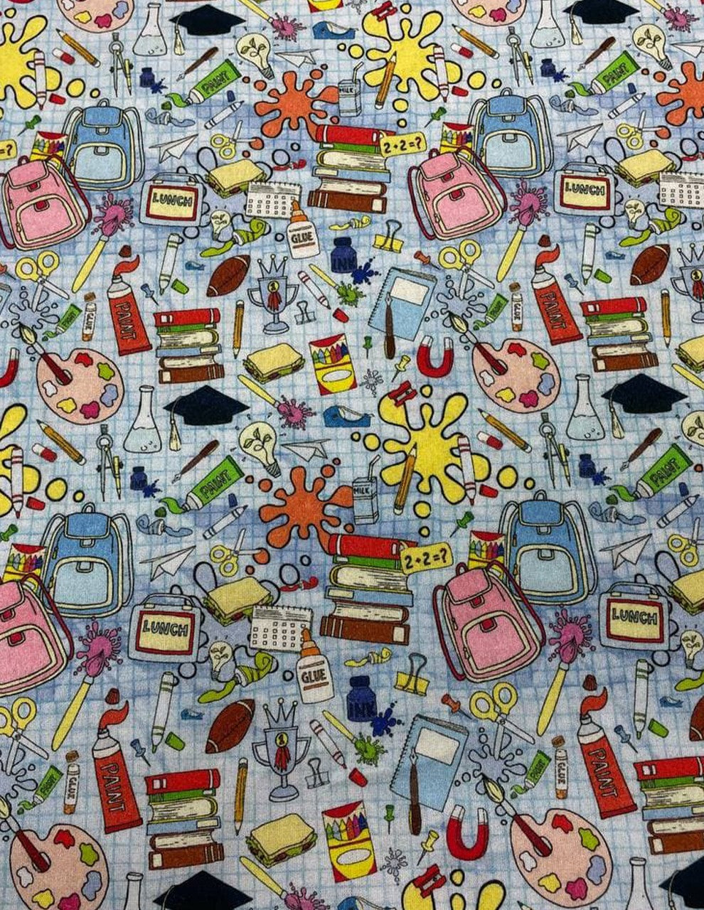 Tessuto Cotone SCHOOL Multicolor 150H