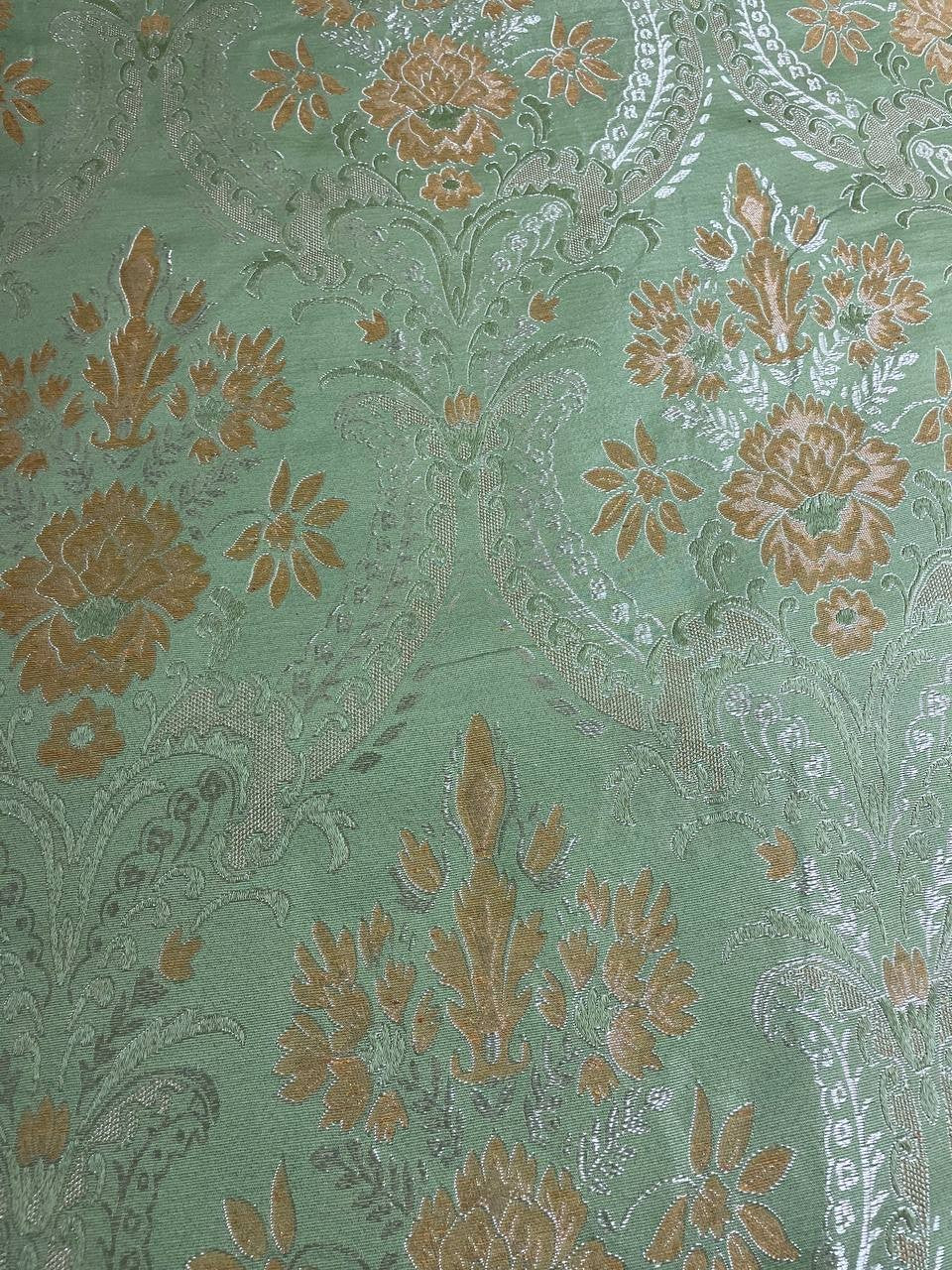 Tappezzeria Stile Ducale Blu Verde Avorio