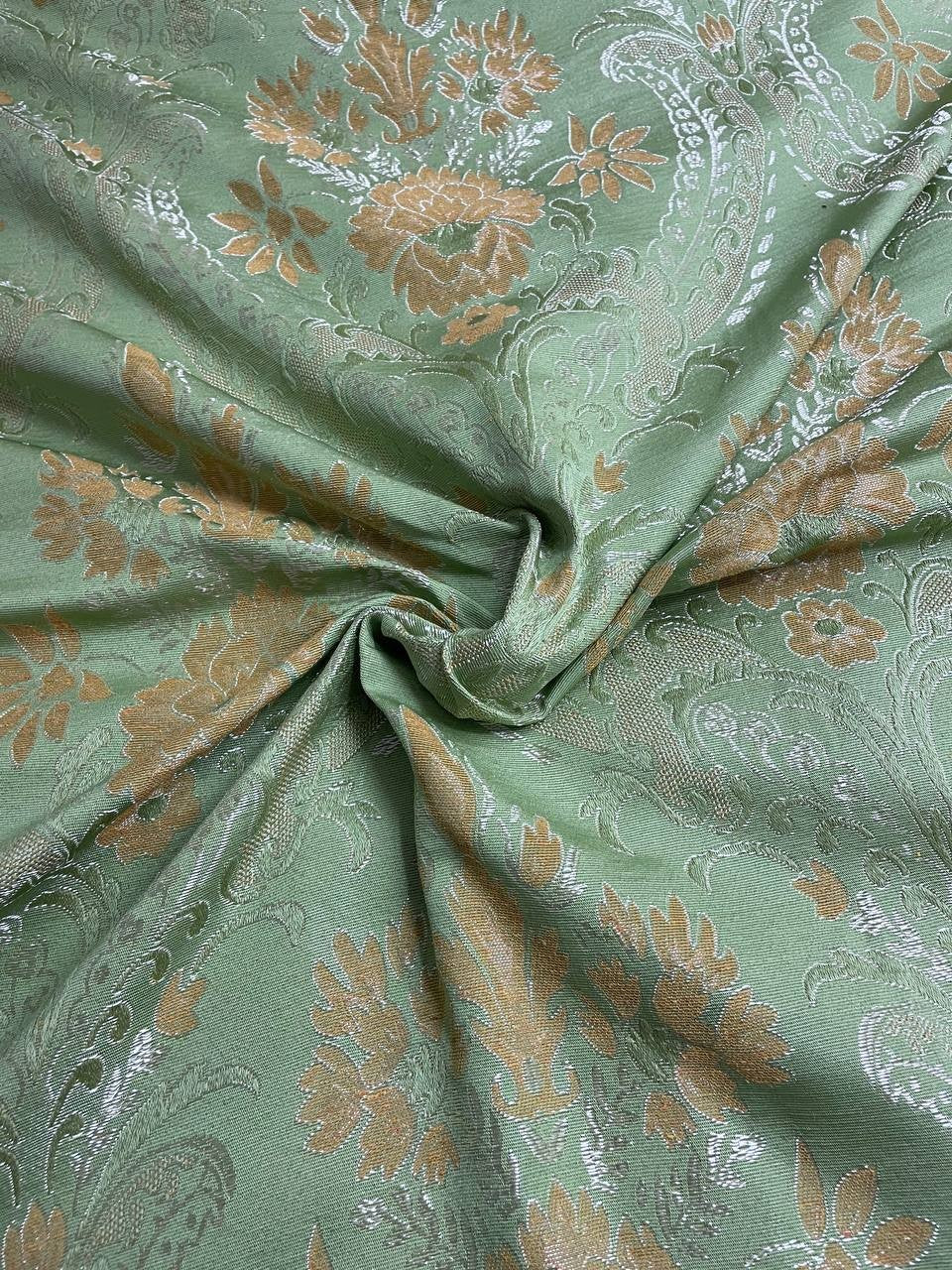 Tappezzeria Stile Ducale Blu Verde Avorio