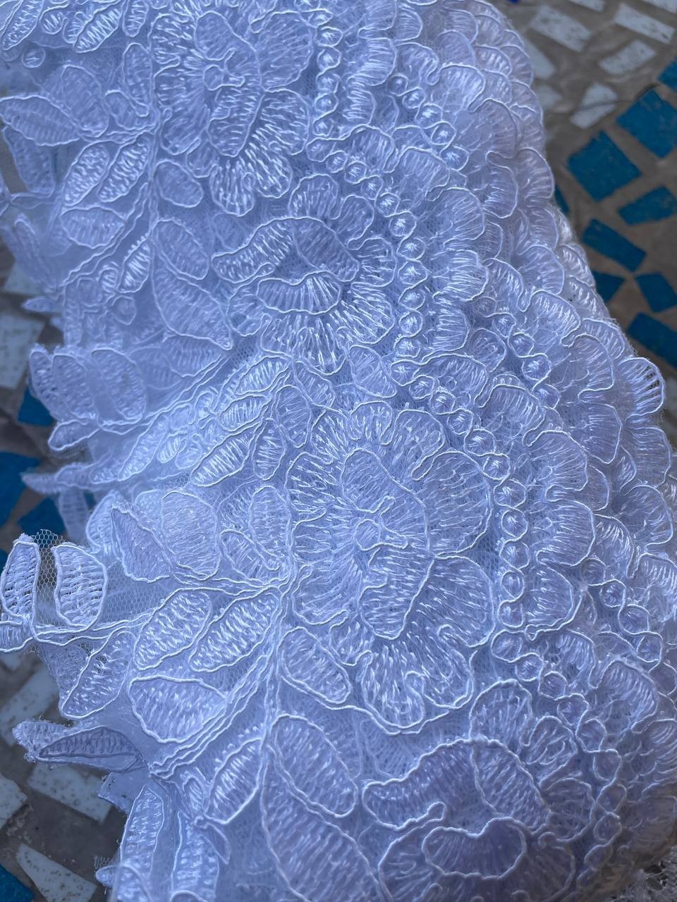 Pizzo Macrame Rintaglio Bianco 12CM