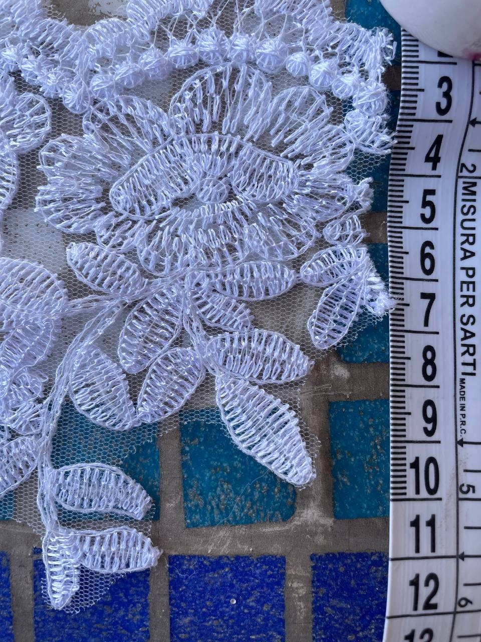 Pizzo Macrame Rintaglio Bianco 12CM