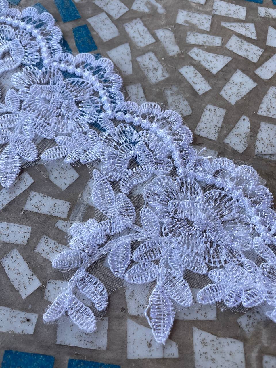 Pizzo Macrame Rintaglio Bianco 12CM