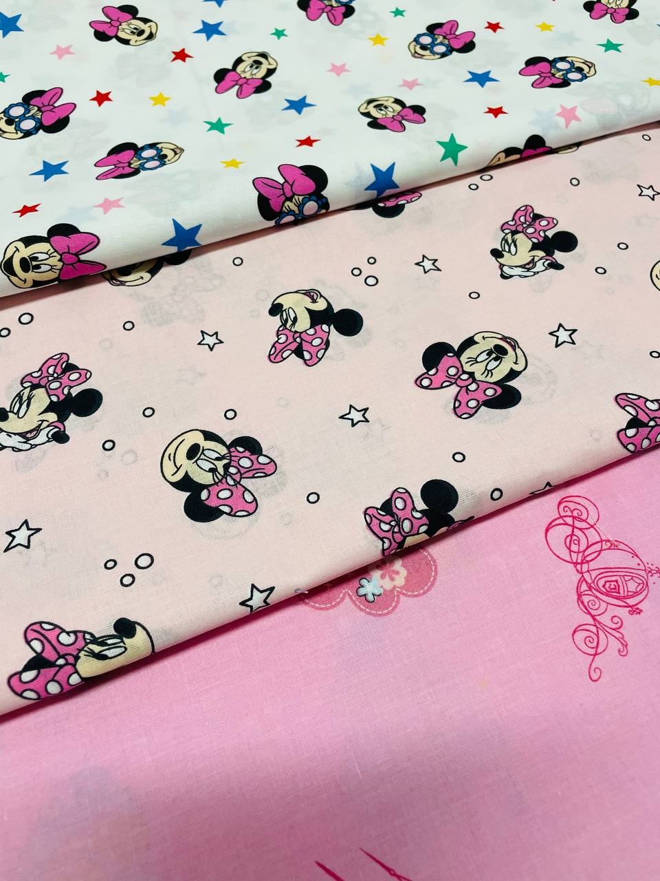 PACK DISNEY GIRL MINNIE PRINCESS 3 PZ COTONE 100X70