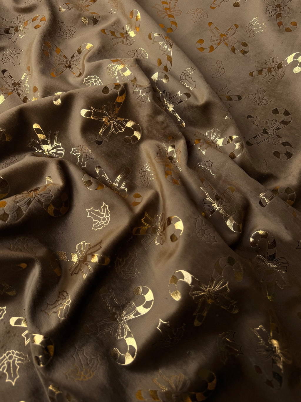 Velluto Oro Scuro Glitter Natalizio Fantasia Natale