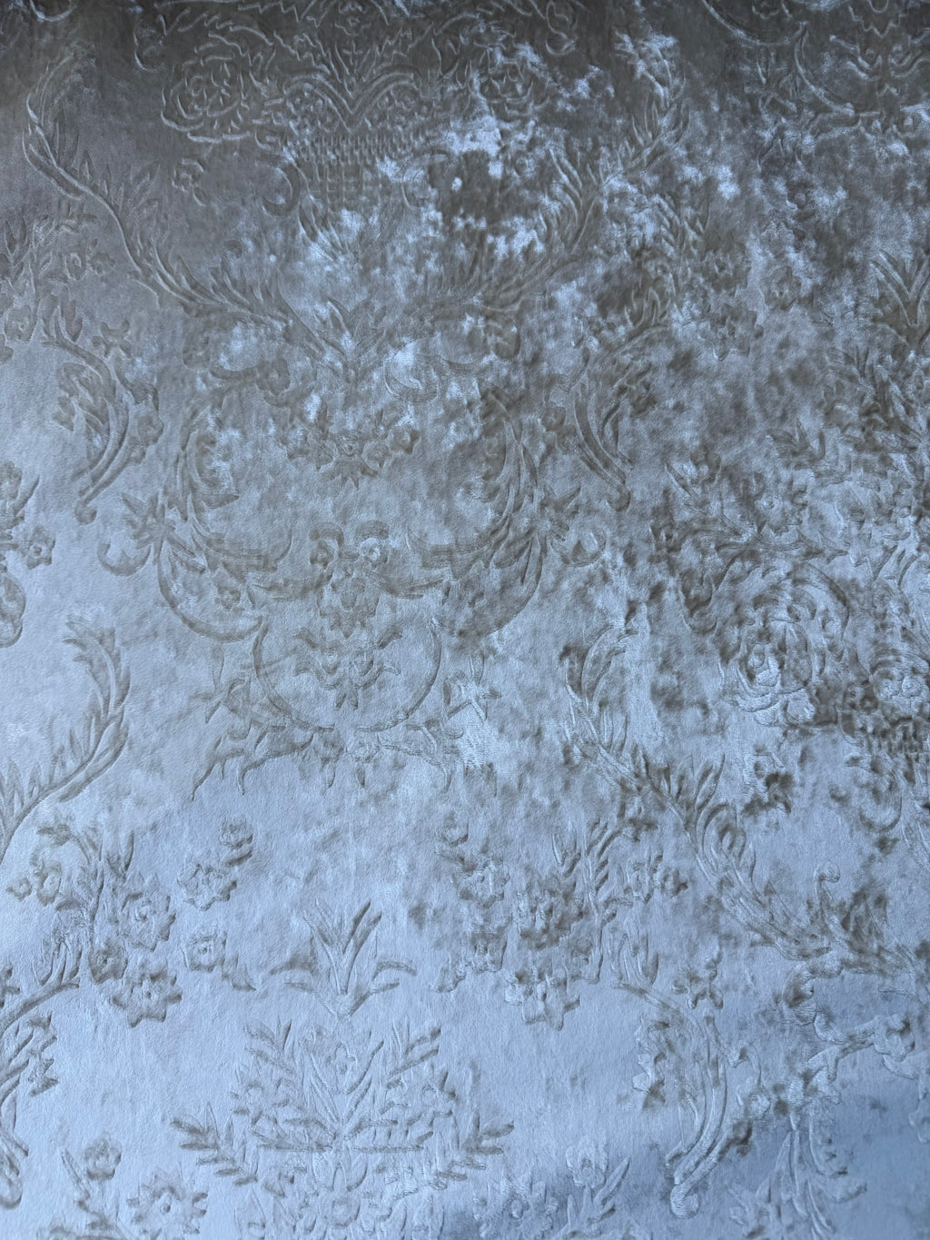 Damascato Jacquard Barocco Velluto Operato Panna Doppia Altezza