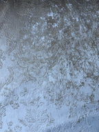 Damascato Jacquard Barocco Velluto Operato Panna Doppia Altezza