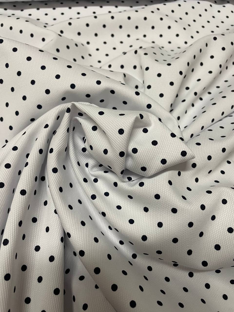 Piquet Pois Bianco Blu Scuro