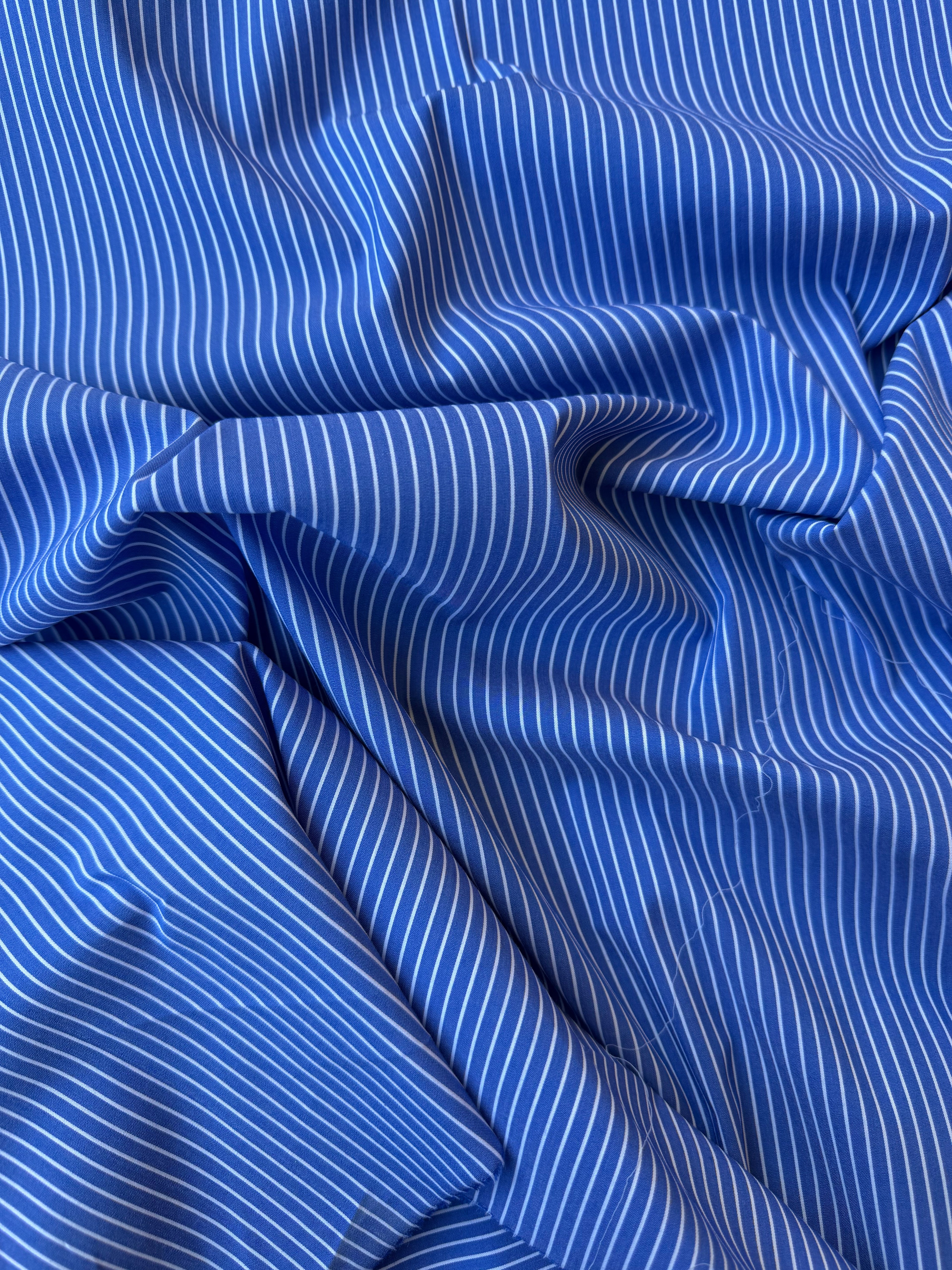 Scampolo Cotone Popeline Bacchettina Blu Righettina 3,00x1,50