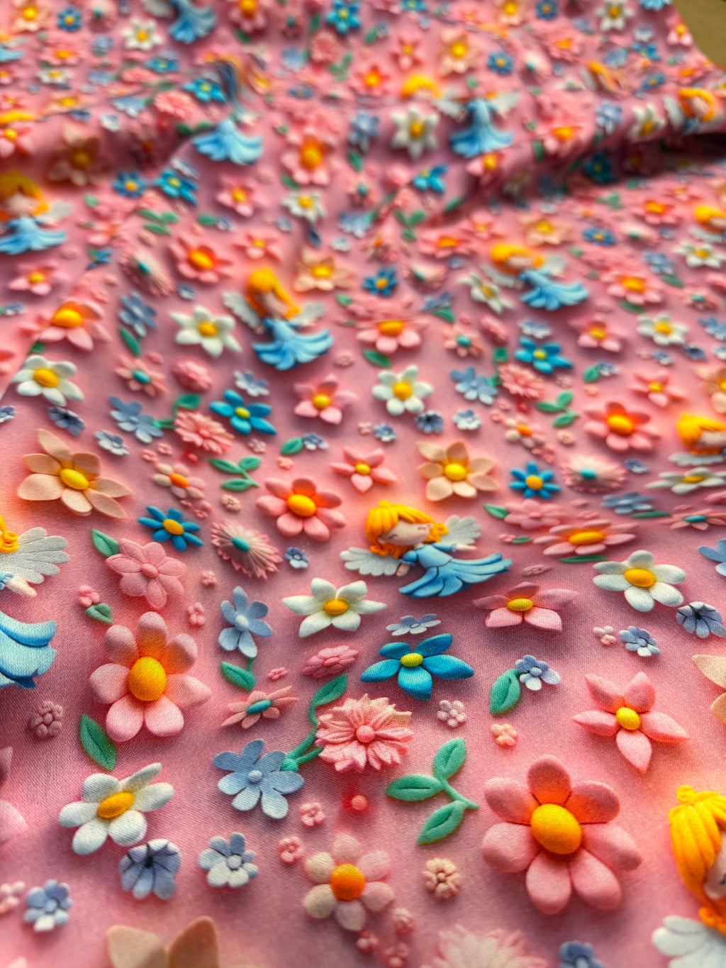 Tessuto Puro Cotone Stampa Digitale 3D