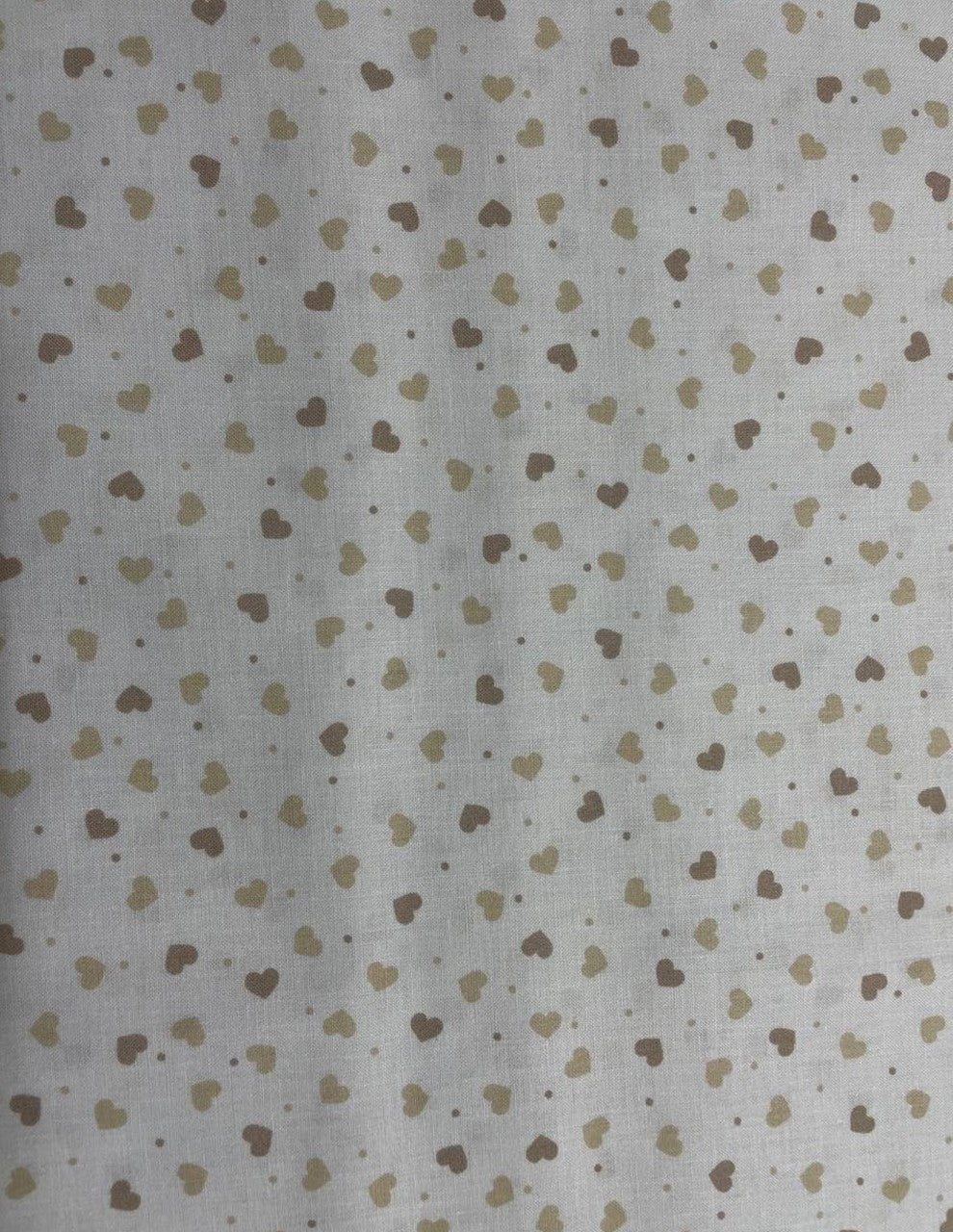 Tessuto Cotone Cuori Beige Percalle 150H