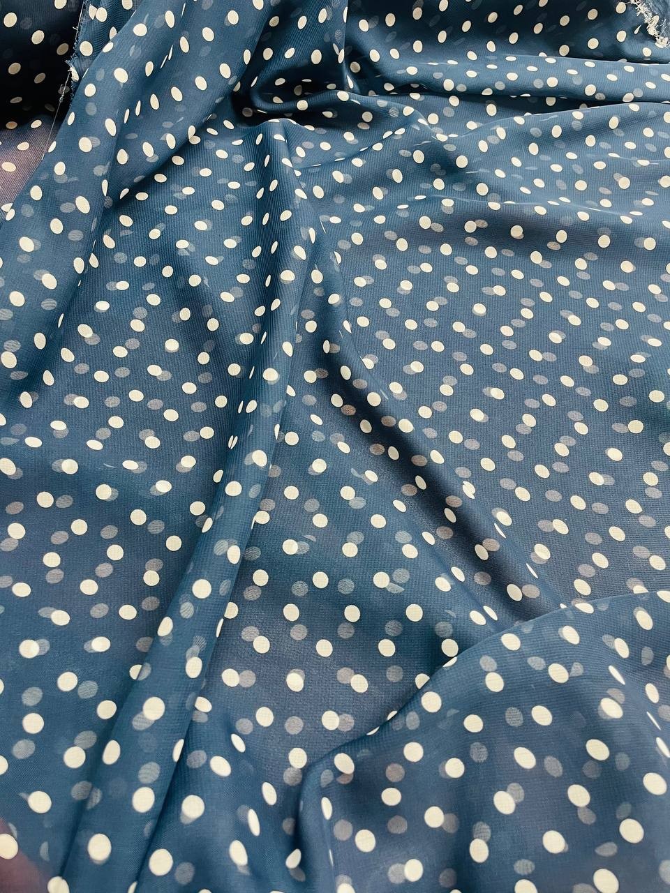 Chiffon Pois Blu
