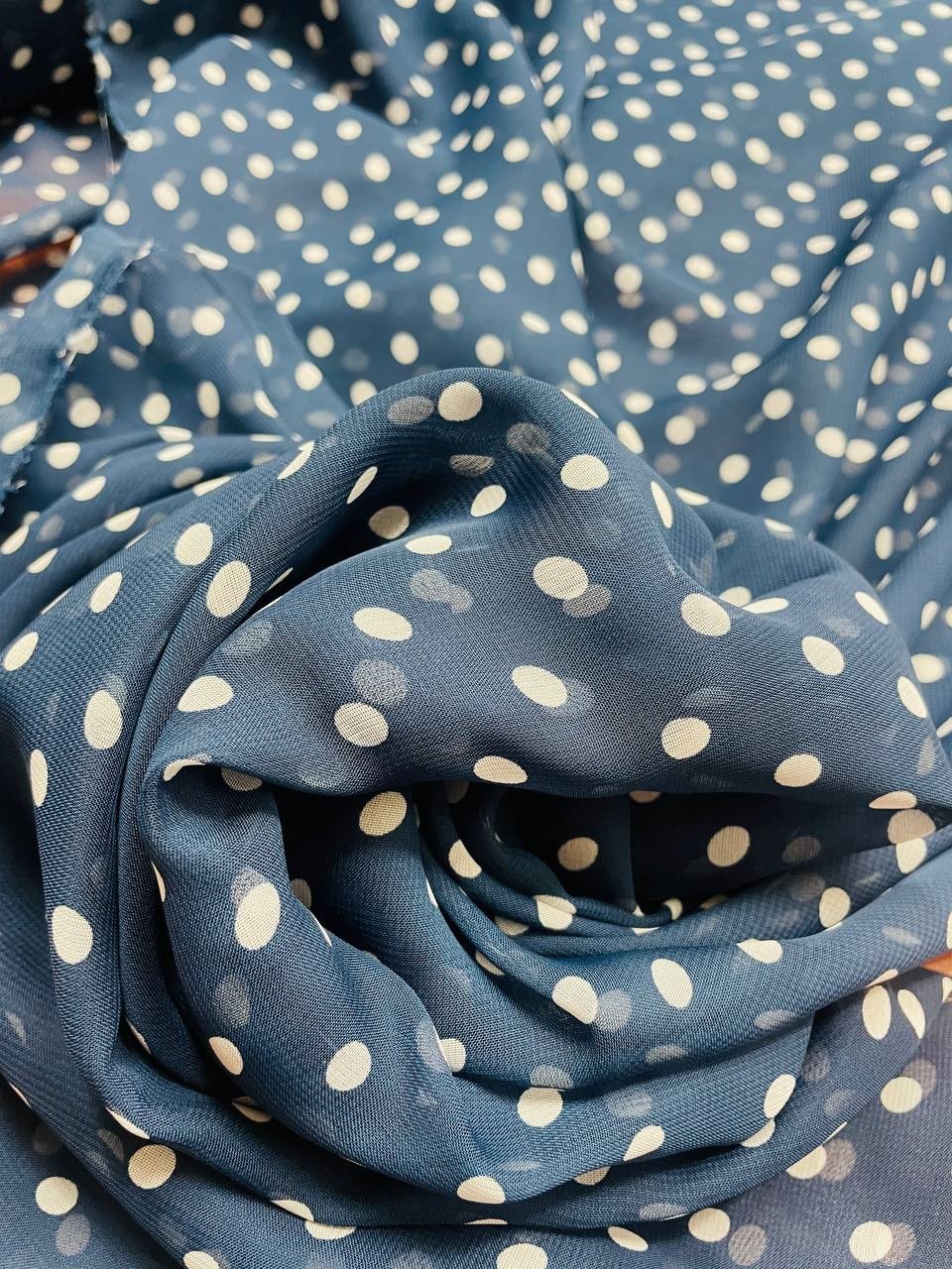 Chiffon Pois Blu