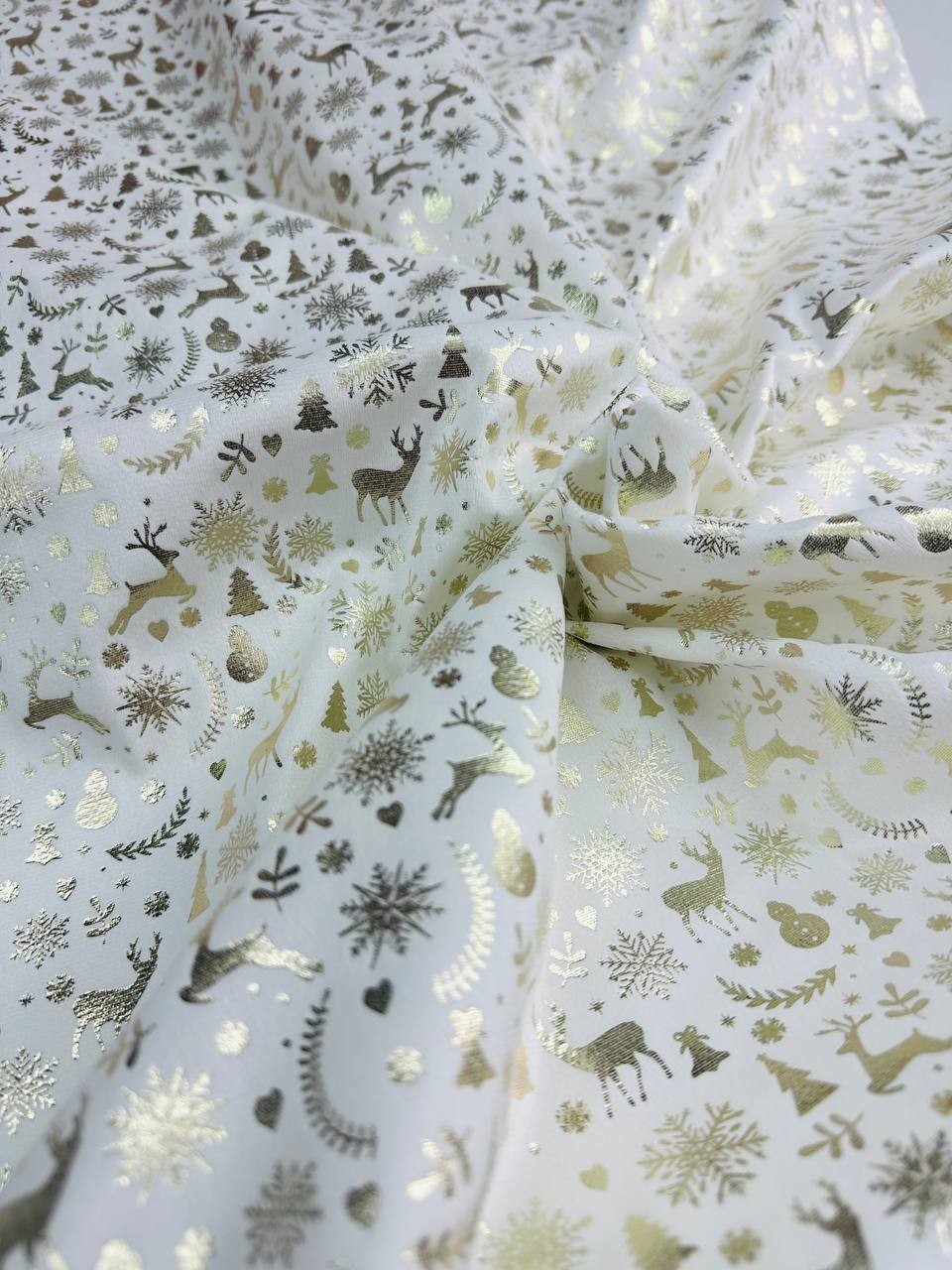Velluto Glitter Natalizio Renna Gold