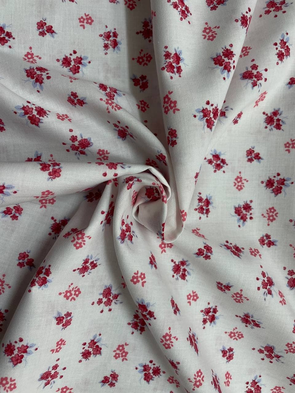 Tessuto Cotone Provenzale Fiorellini 150h ROSA-ROSSO
