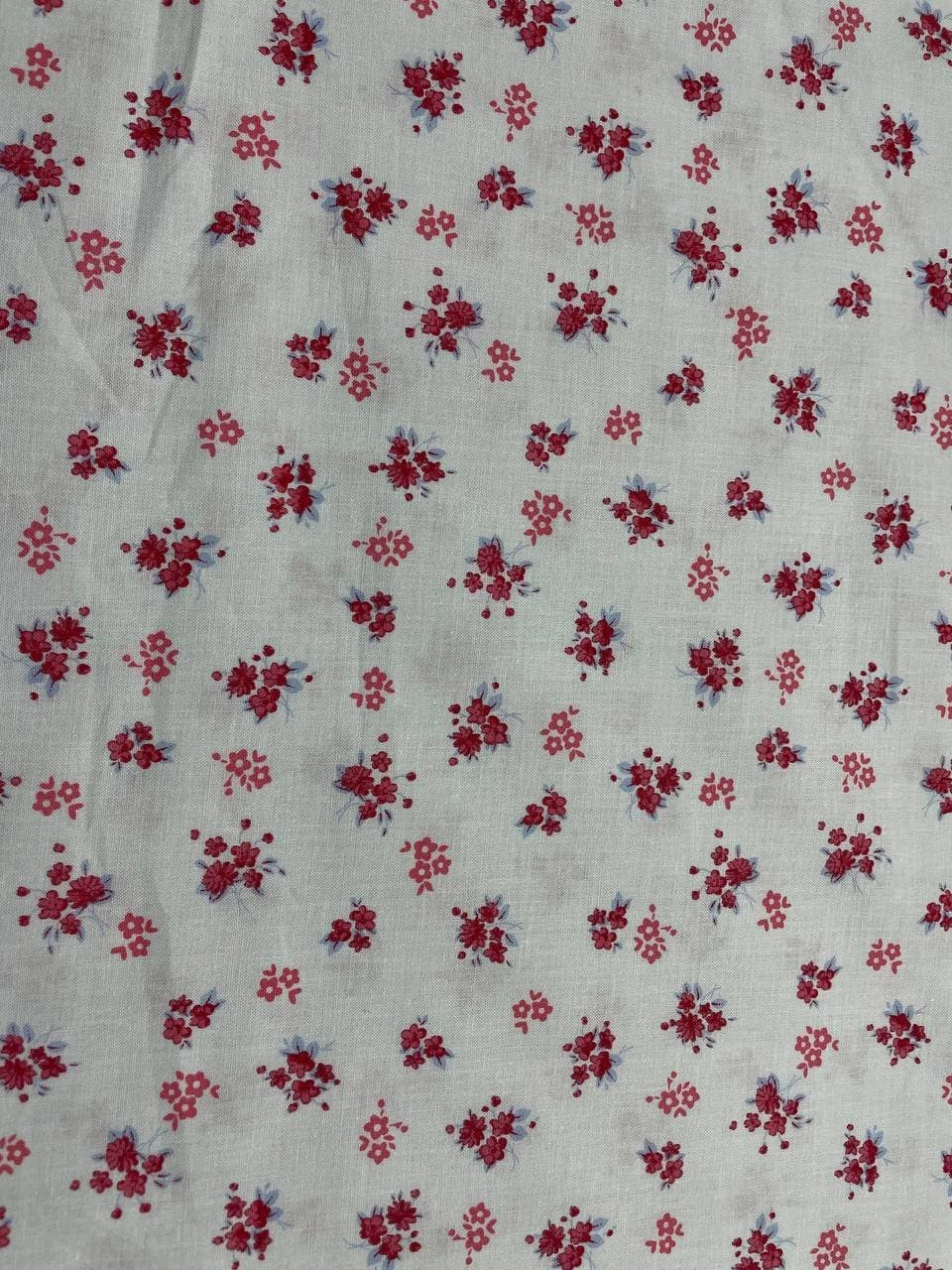 Tessuto Cotone Provenzale Fiorellini 150h ROSA-ROSSO