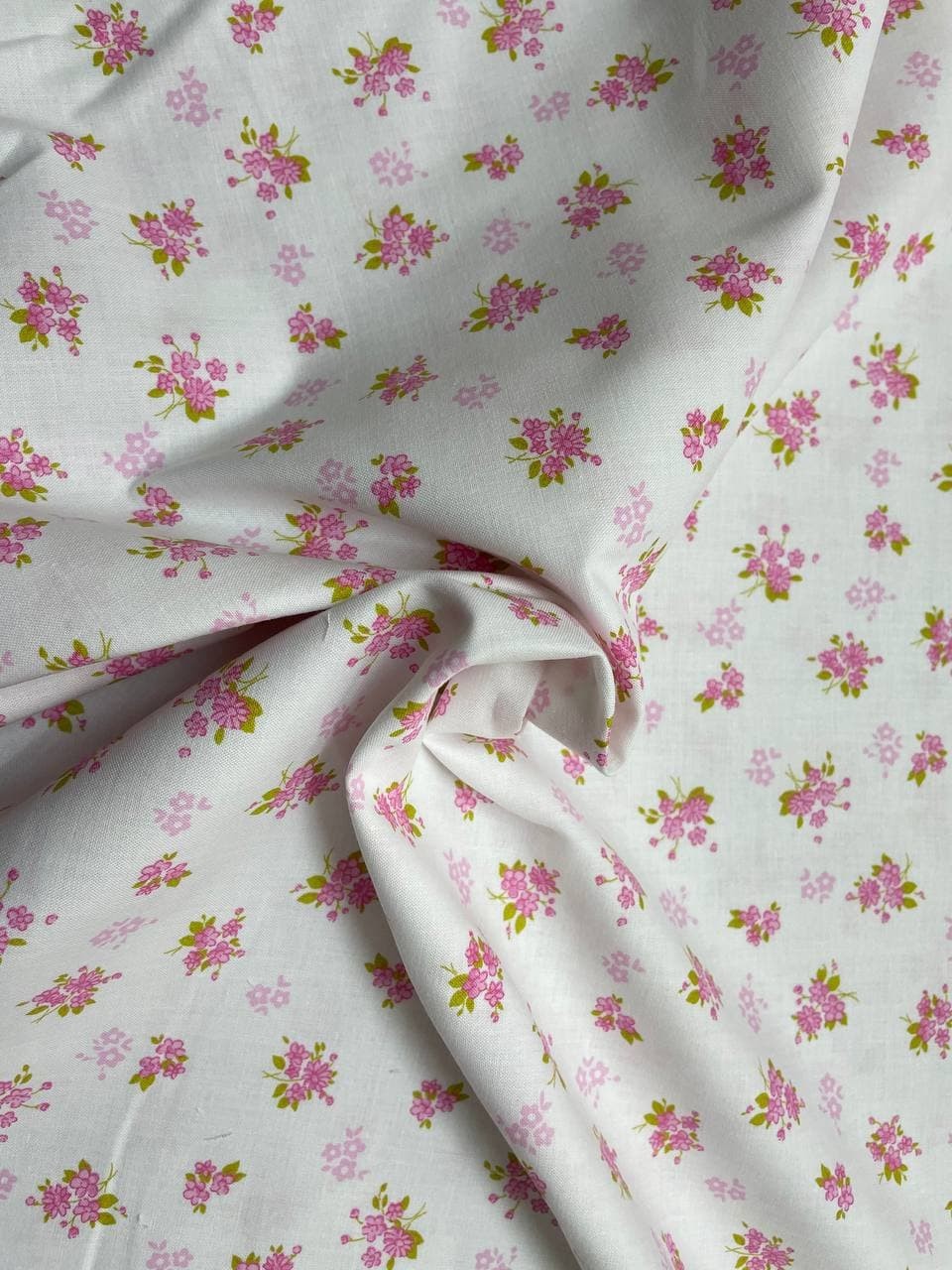 Tessuto Cotone Provenzale Fiorellini 150h ROSA-ROSSO