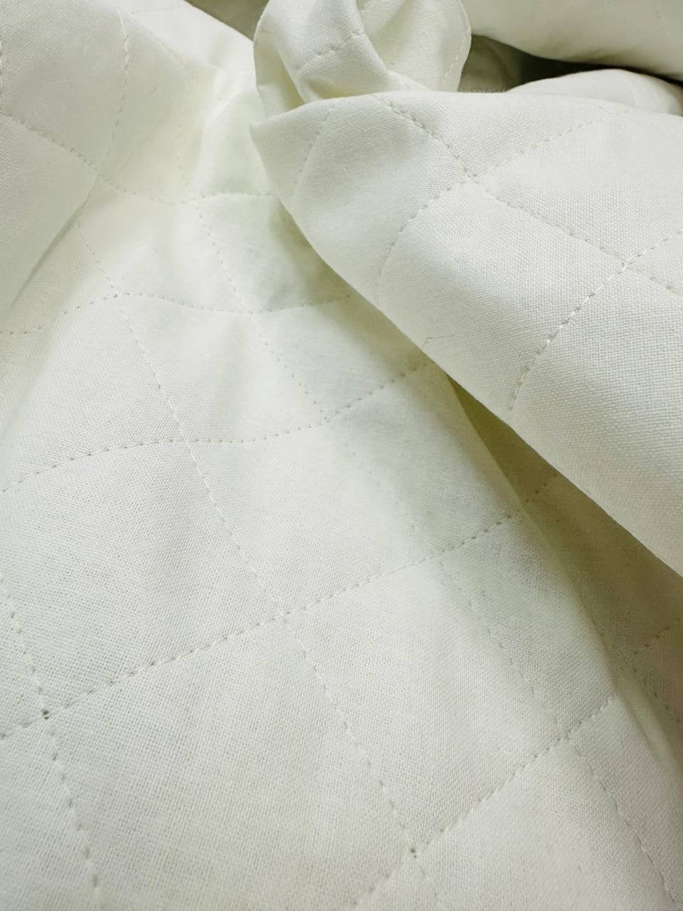 Trapuntino Cotone Rombi S Bianco - WorldTessuti