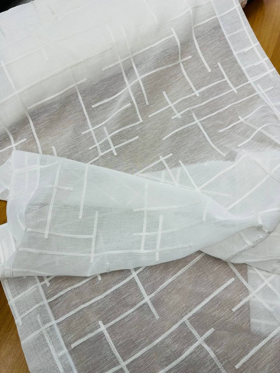 Tendina Geometrica Riga Bianco