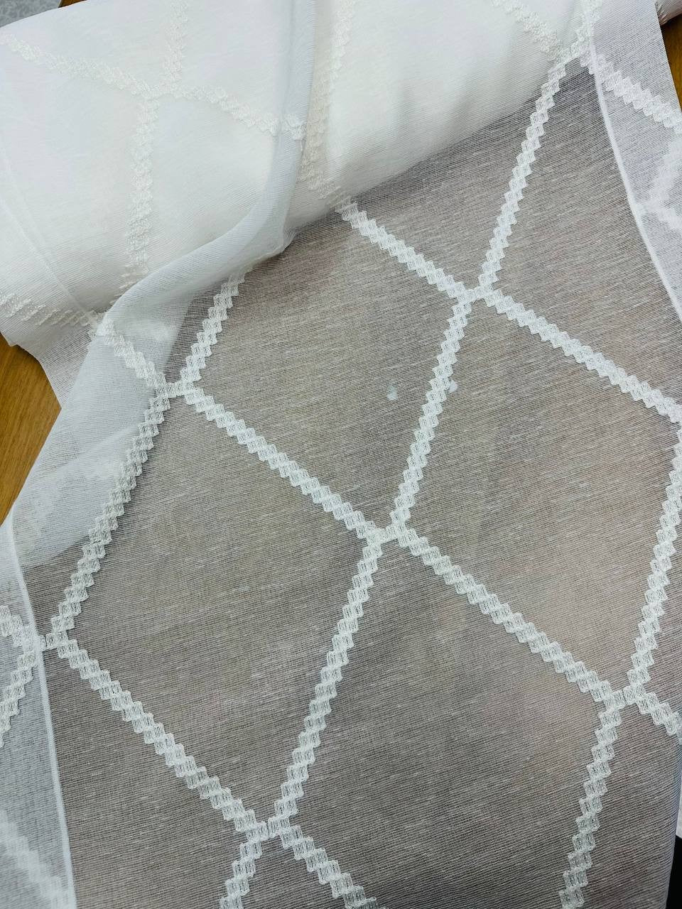 Tendina Geometrica Rombi Bianco