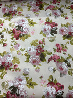 Rasatello Cotone Floreale Boquet Fiori SOTTOPREZZO - WorldTessuti