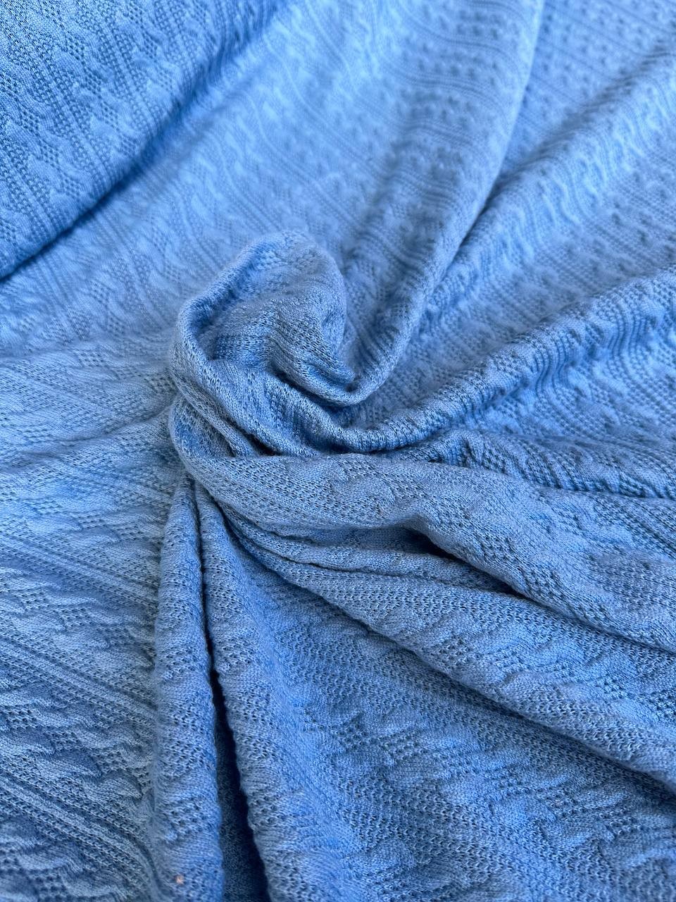 Maglia intrecciata elastica Celeste