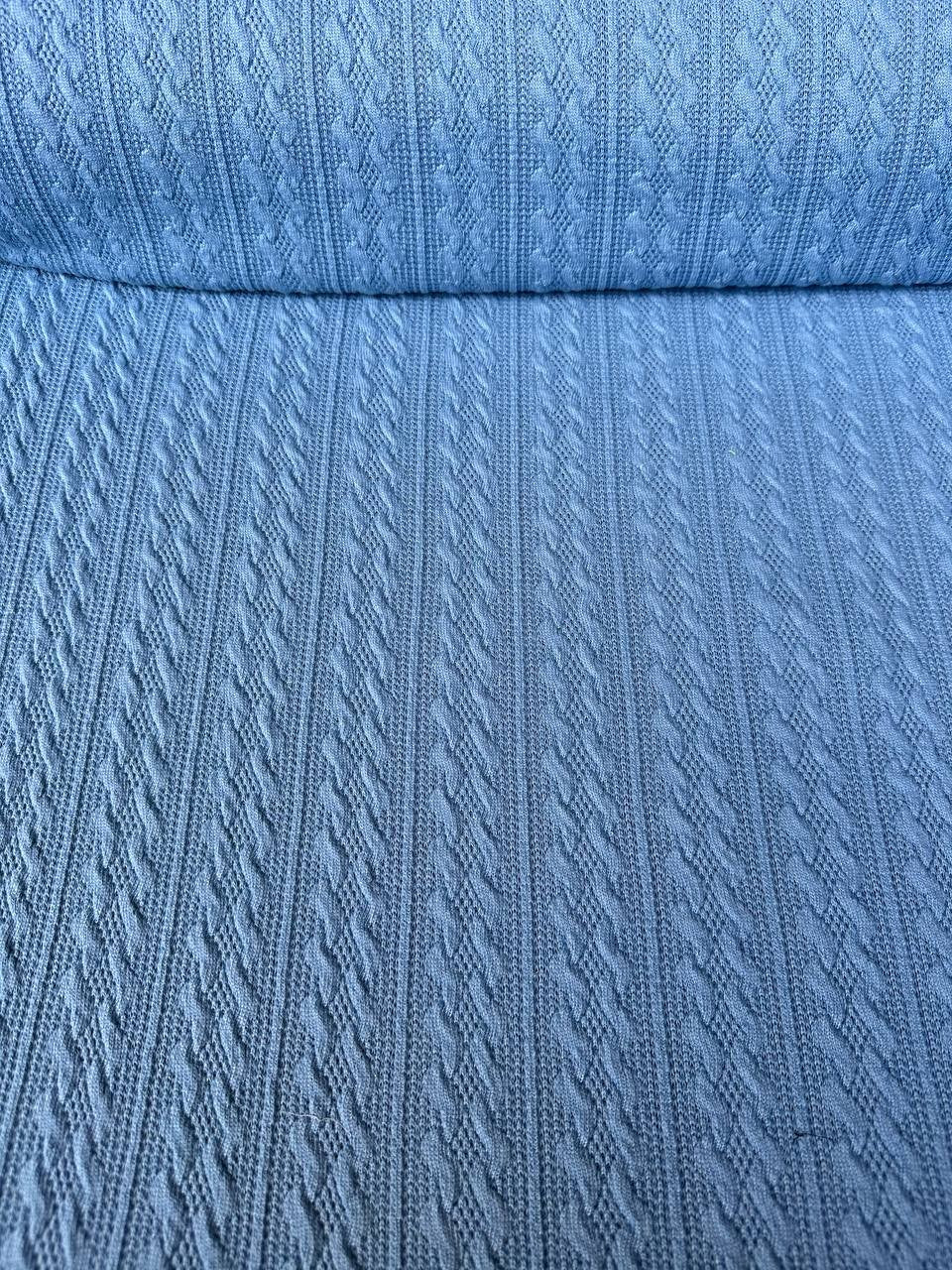 Maglia intrecciata elastica Celeste