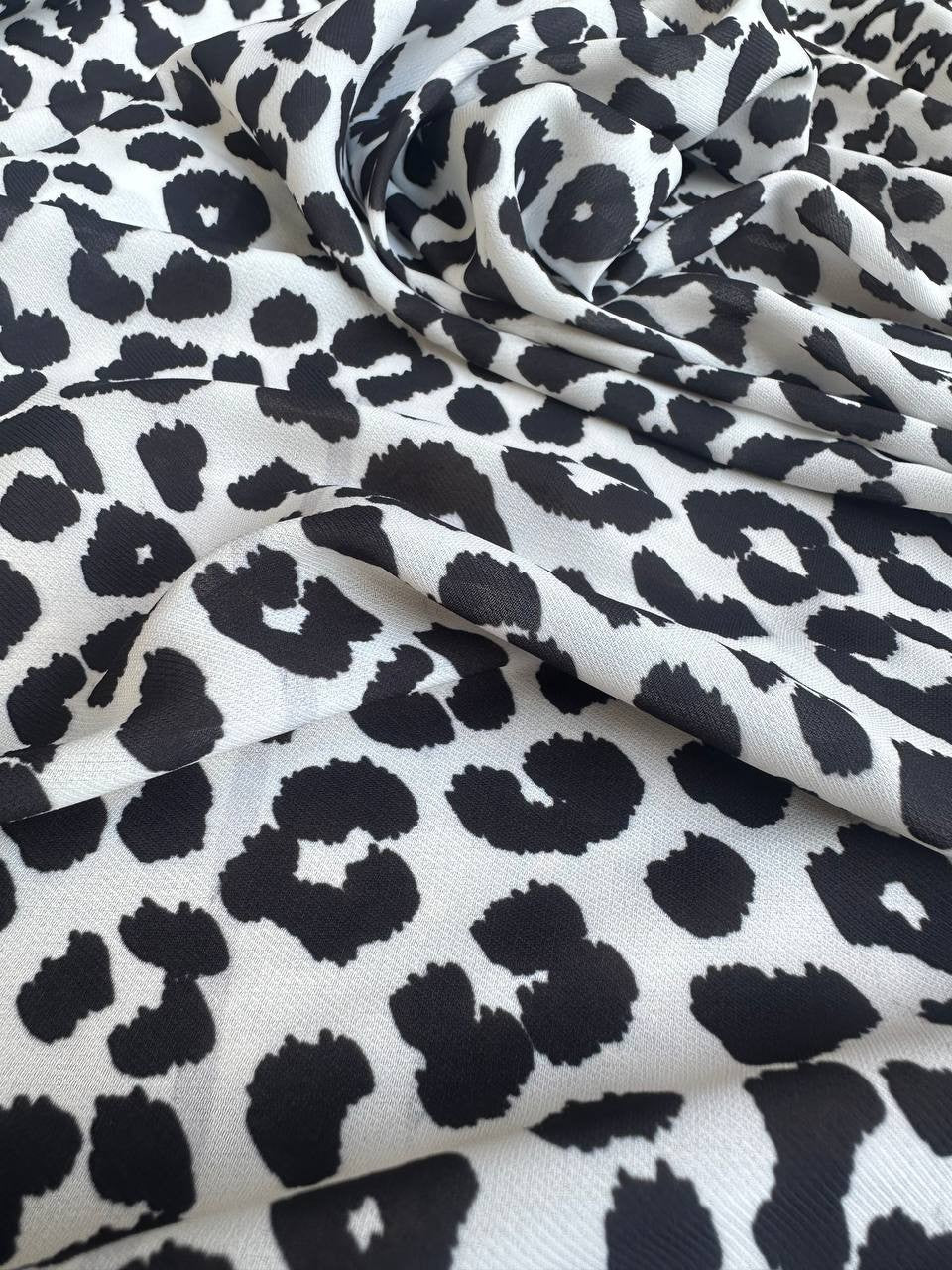 Chiffon Maculato Bianco e Nero