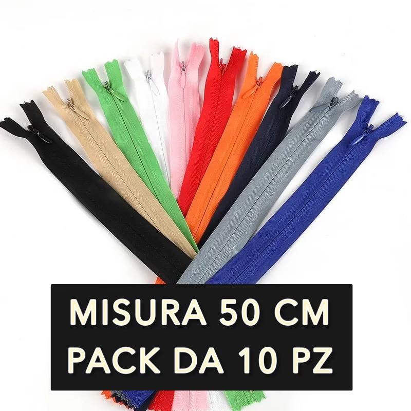 Cerniere Invisibili Confezione da 10 Pezzi Misura 50 Cm