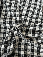 Tessuto Tweed Bouclè Tipologia Chanel Black White - WorldTessuti
