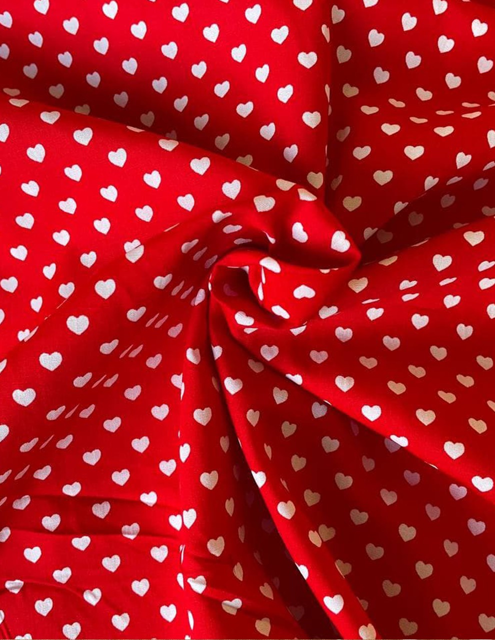 Tessuto Cotone Cuori Cuoricini Rosso 150H
