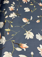 Rasatello Cotone Floreale Avio SOTTOPREZZO - WorldTessuti