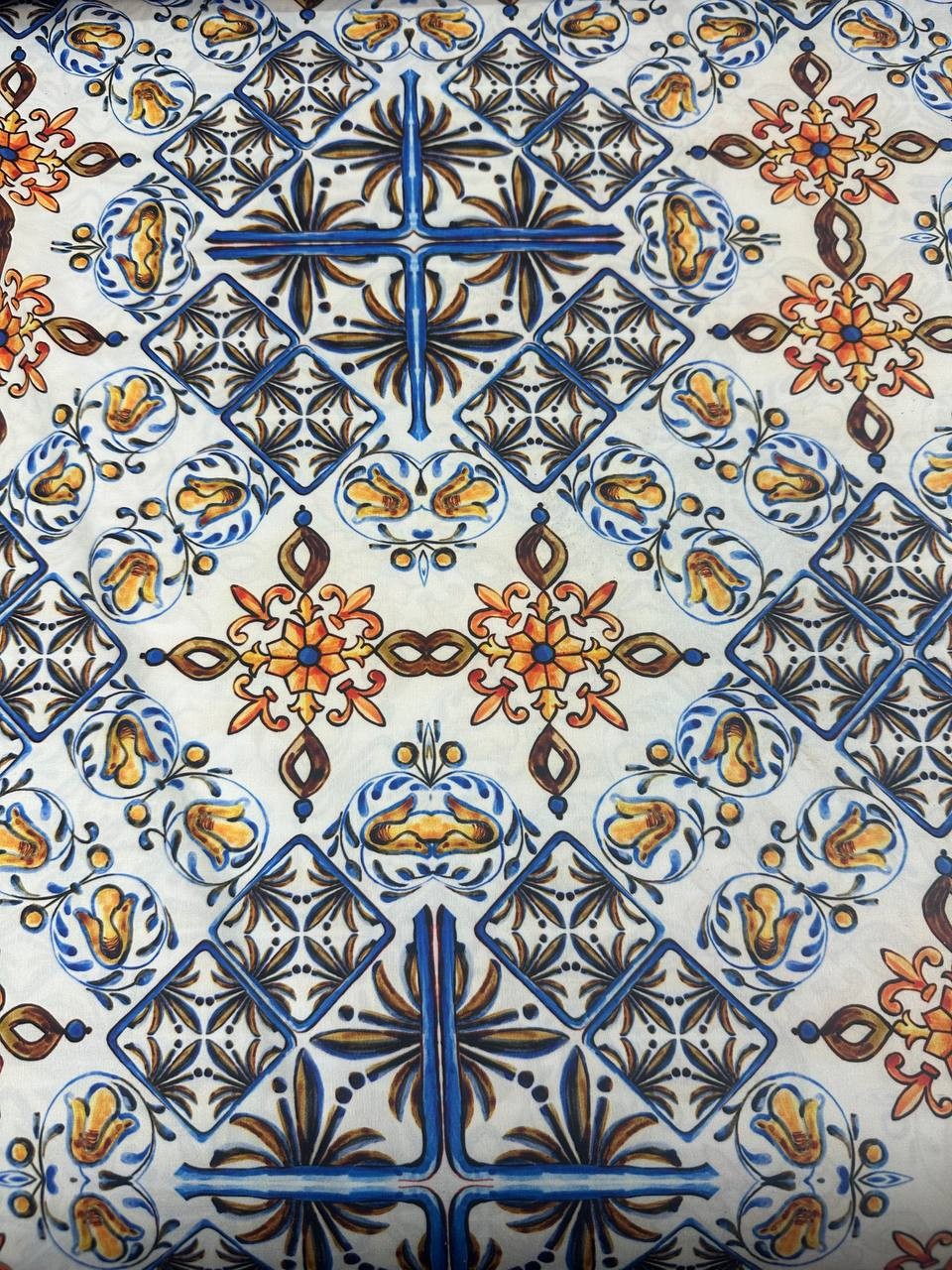 Satin Greek Maiolica Kalua Scampolo 2,50x1,50