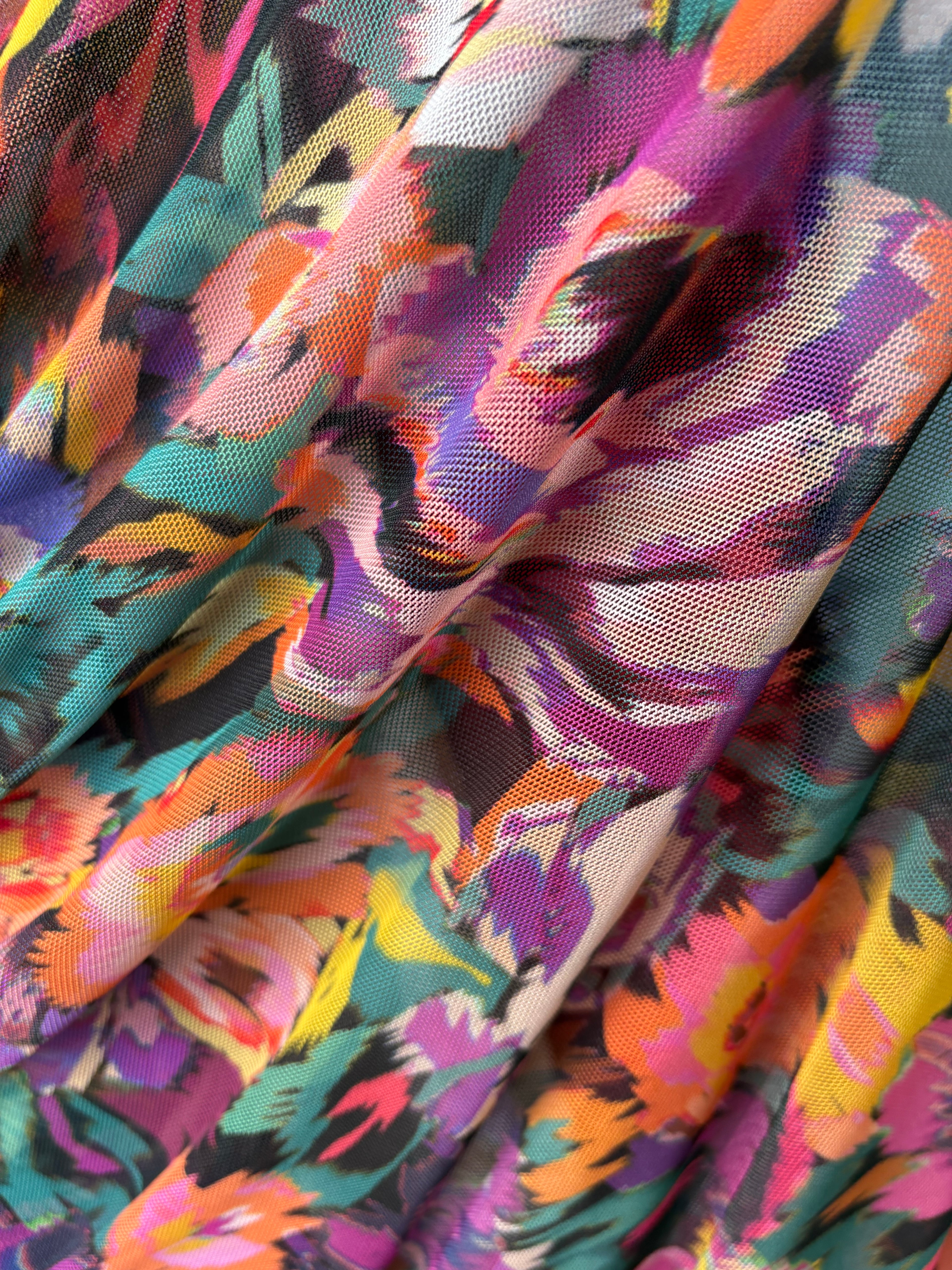 Rete (tullè) Bielastico Fantasia Floreale