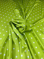Satin Pois Verde Fluo 3,00x1,50 - WorldTessuti