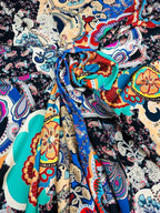 Tessuto Floreal Wax Popeline Stretch - WorldTessuti