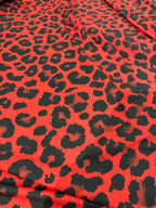 Lycra Maculato Animalier Rosso - WorldTessuti