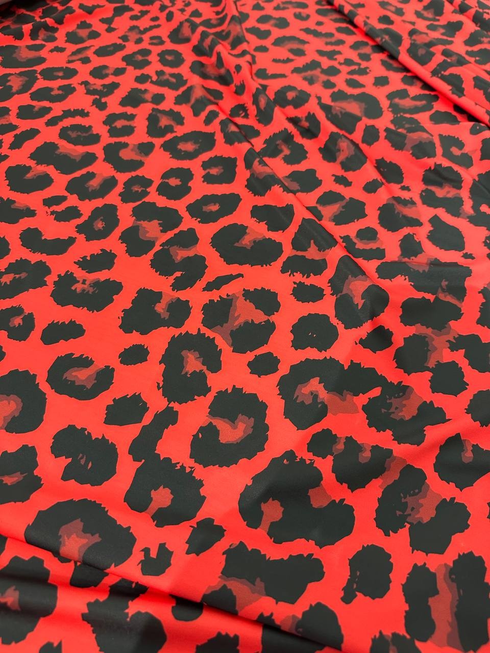 Lycra Maculato Animalier Rosso