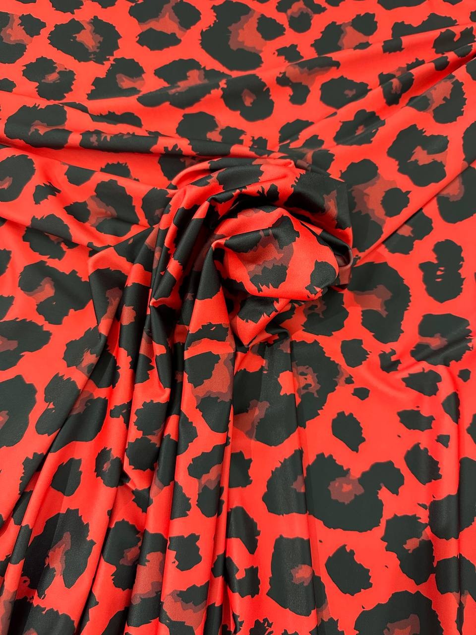 Lycra Maculato Animalier Rosso