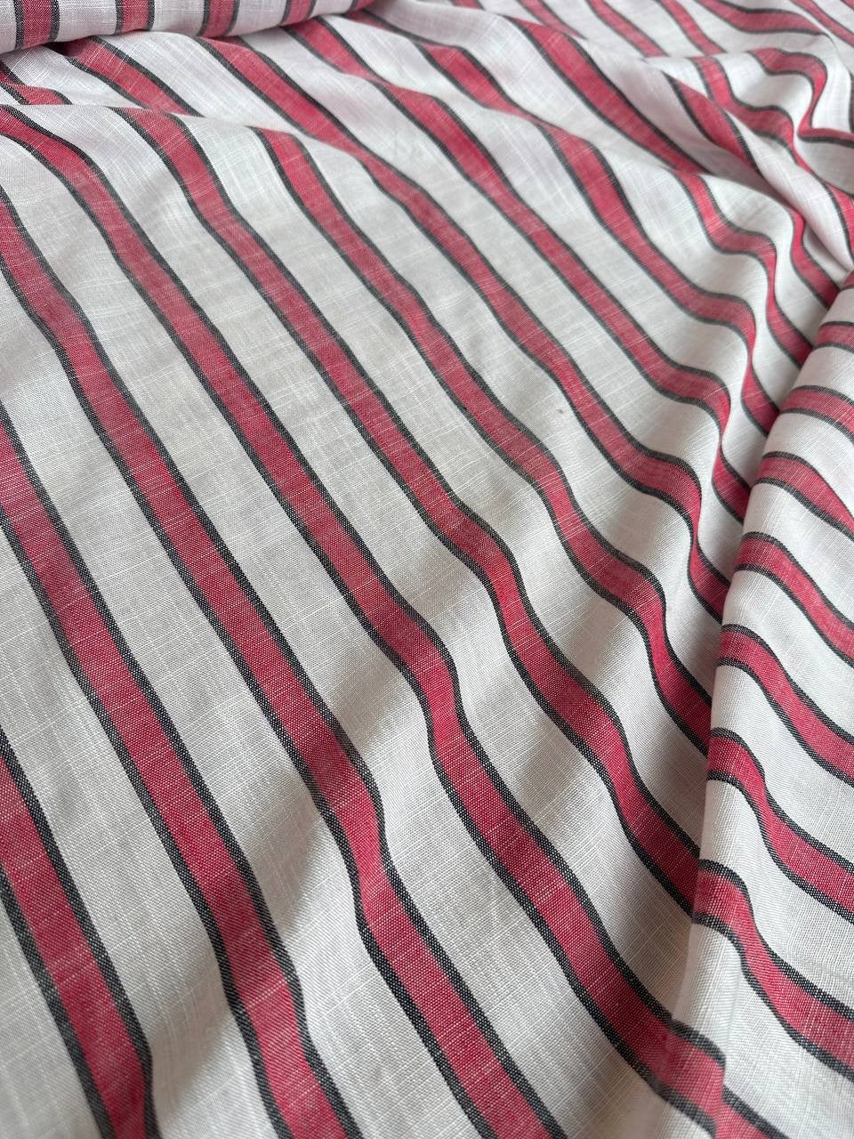 Misto Lino Cotone Riga Rossa
