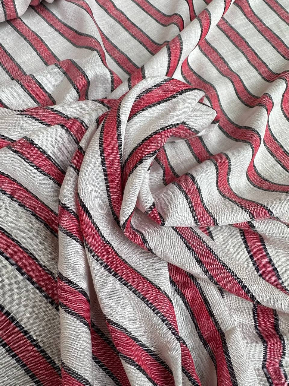 Misto Lino Cotone Riga Rossa