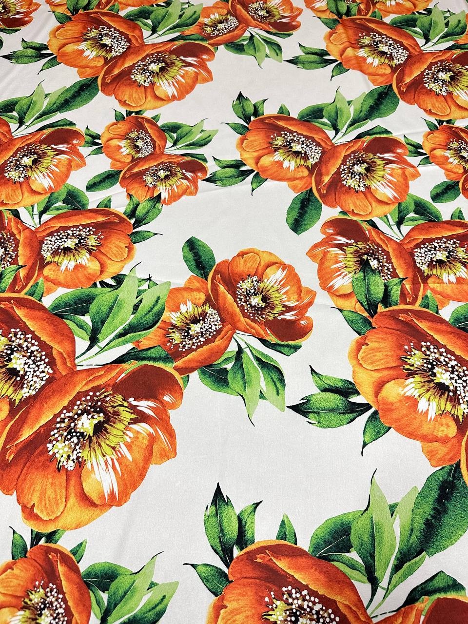Satin Cady Floreale Papavero 160x150