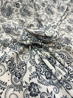 Georgette Floreale Black White - WorldTessuti