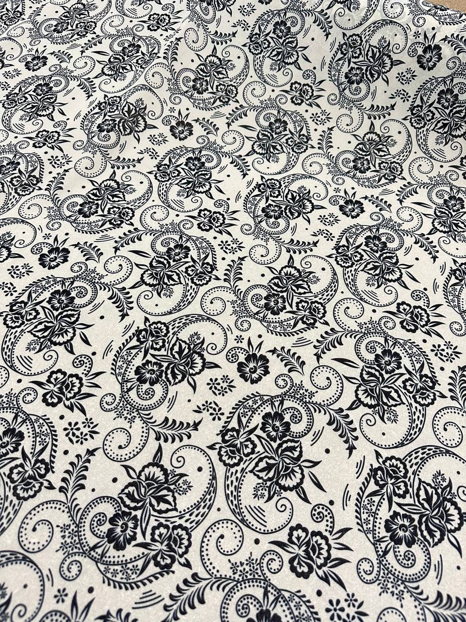 Georgette Floreale Black White