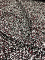 Scampolo Tessuto Lana Spigato Bordeaux 0,70x1,50