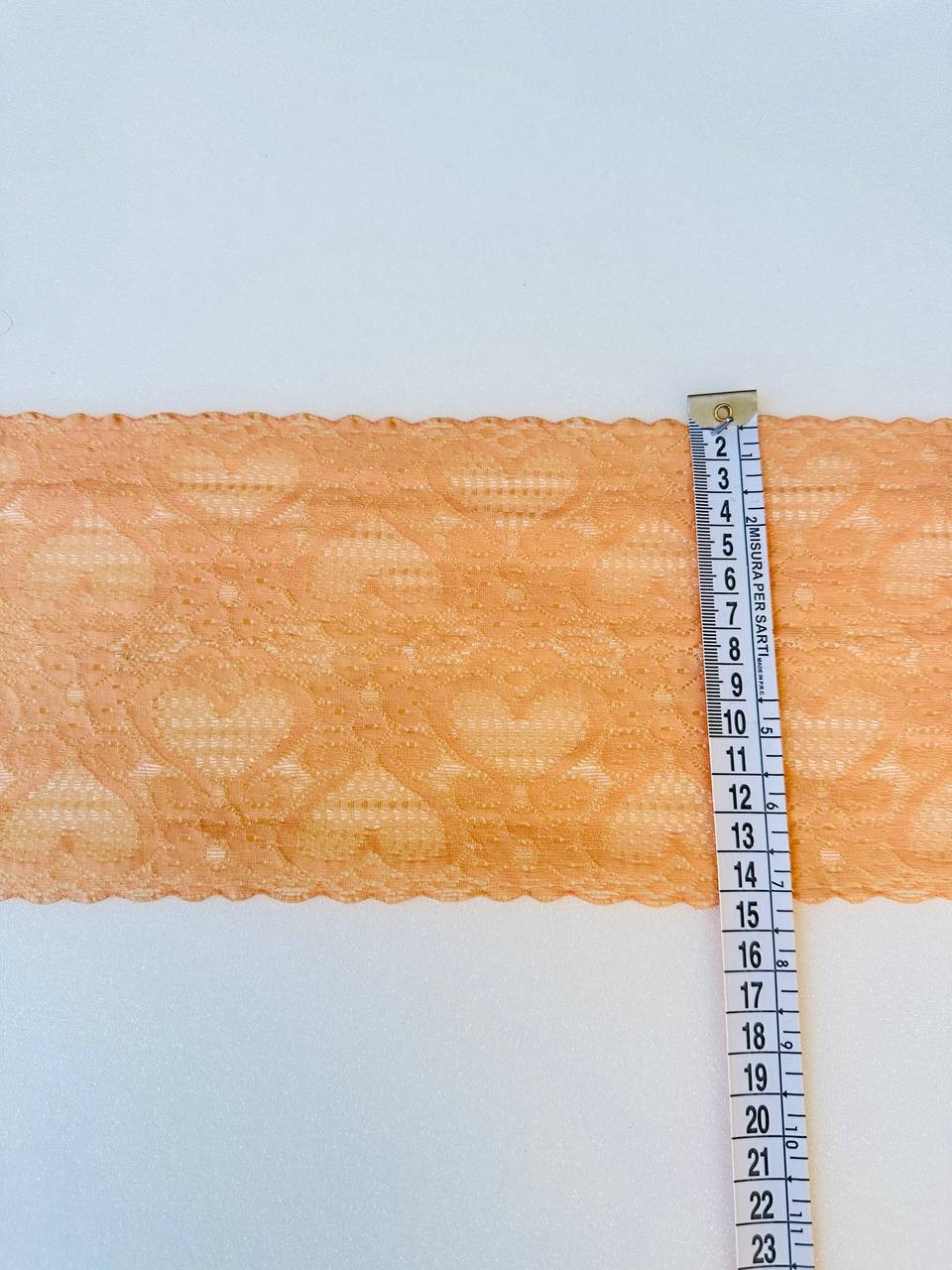 Passamaneria Merletto Salmone Elastico 14 CM