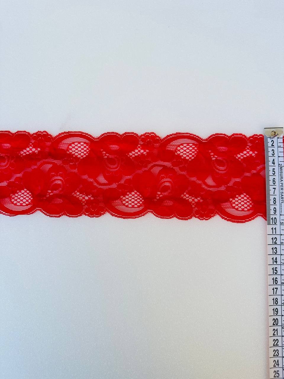 Passamaneria Merletto Rosso 10 CM